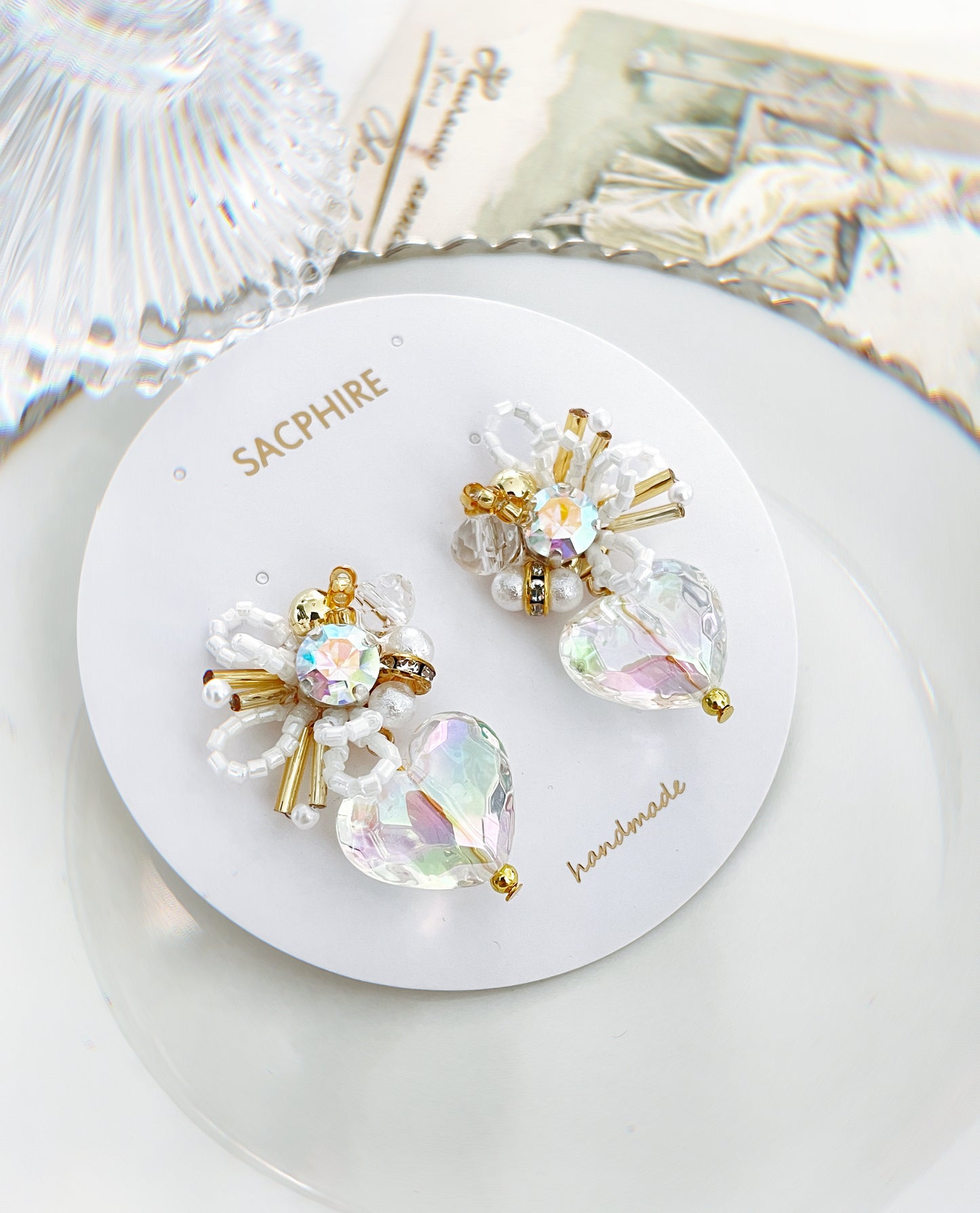 Heart Shape Dangle Embellished Earrings