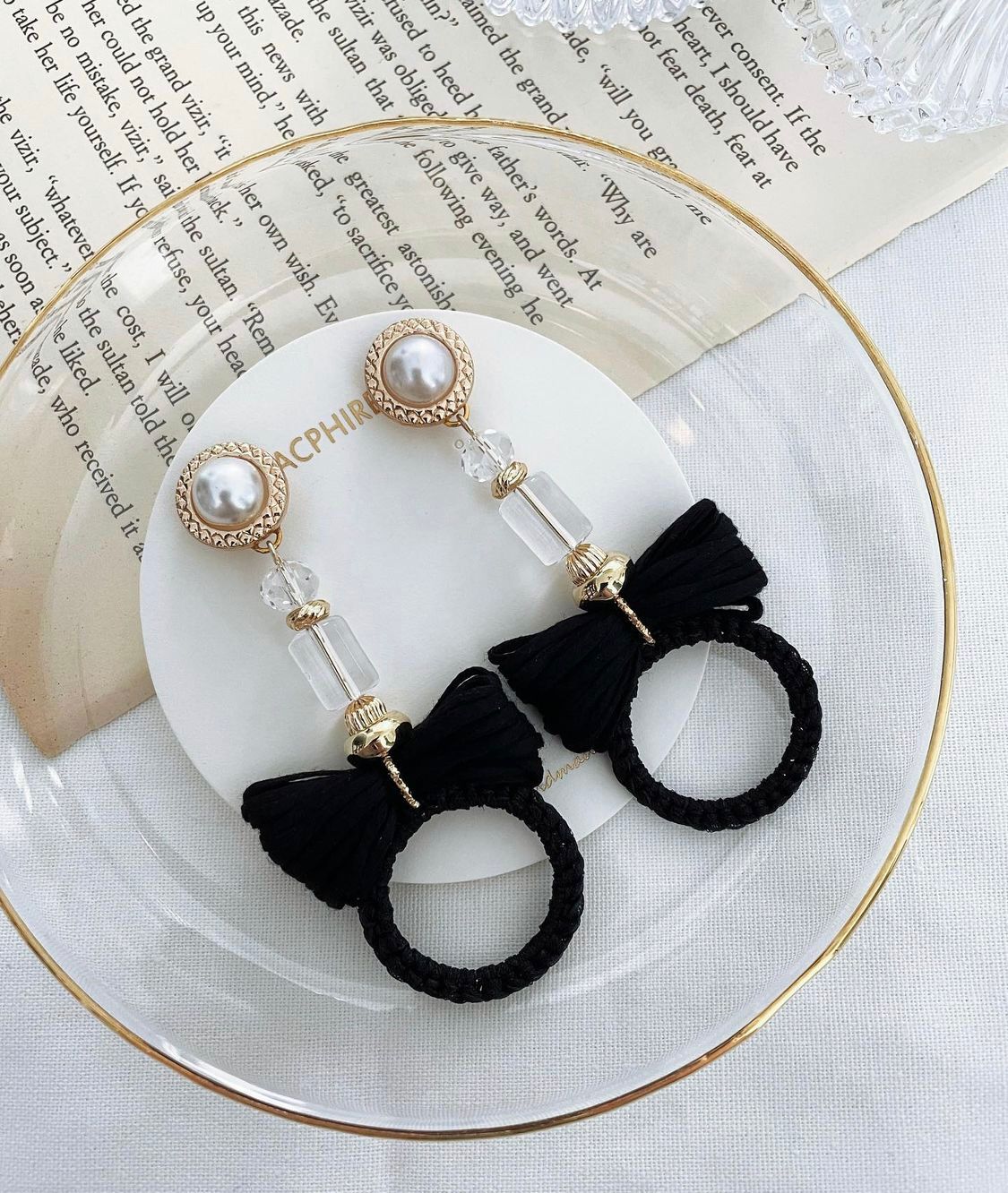 Crochet Hoop Button Earrings