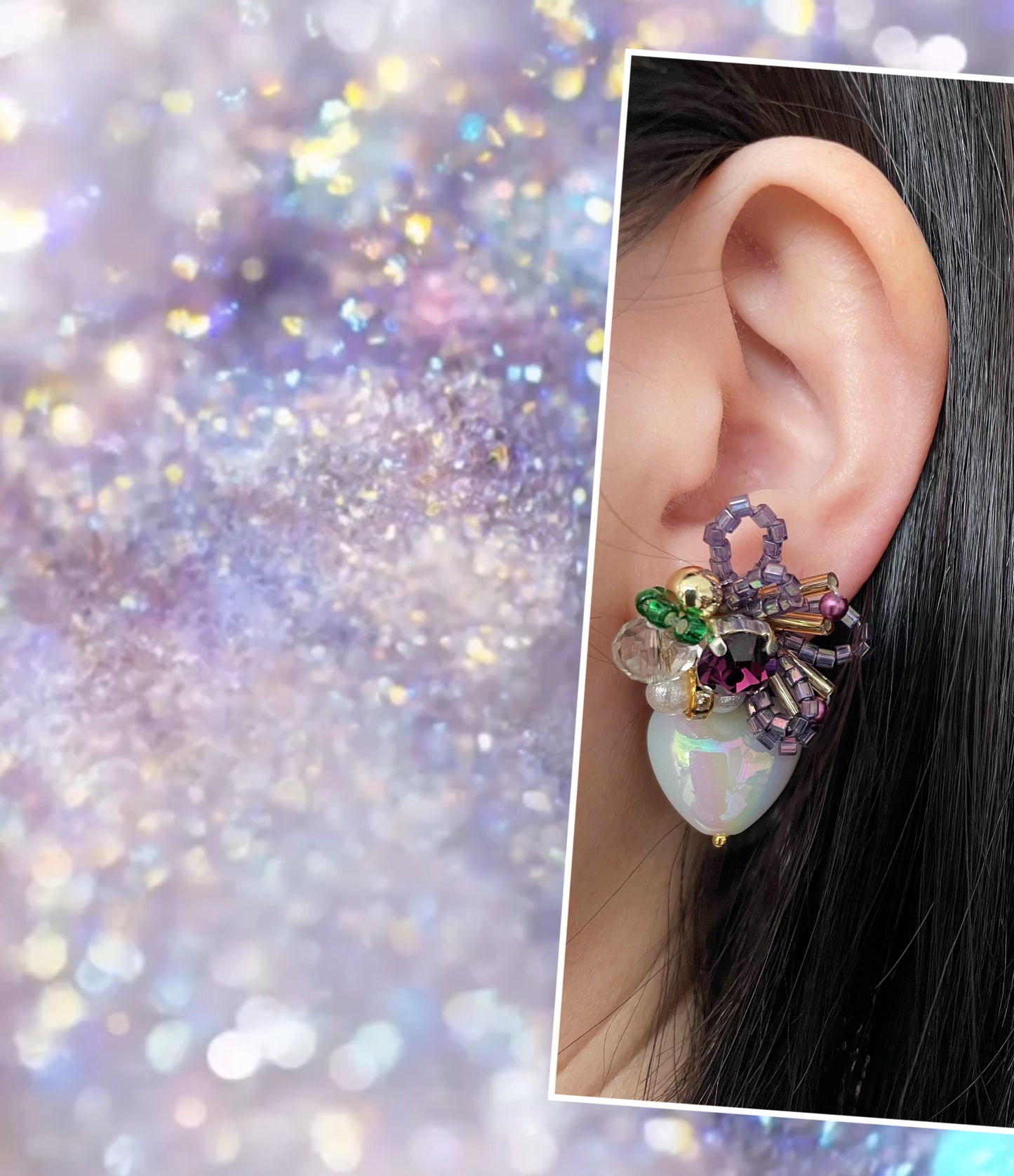 Romantic Heart Shape Embellished Earrings