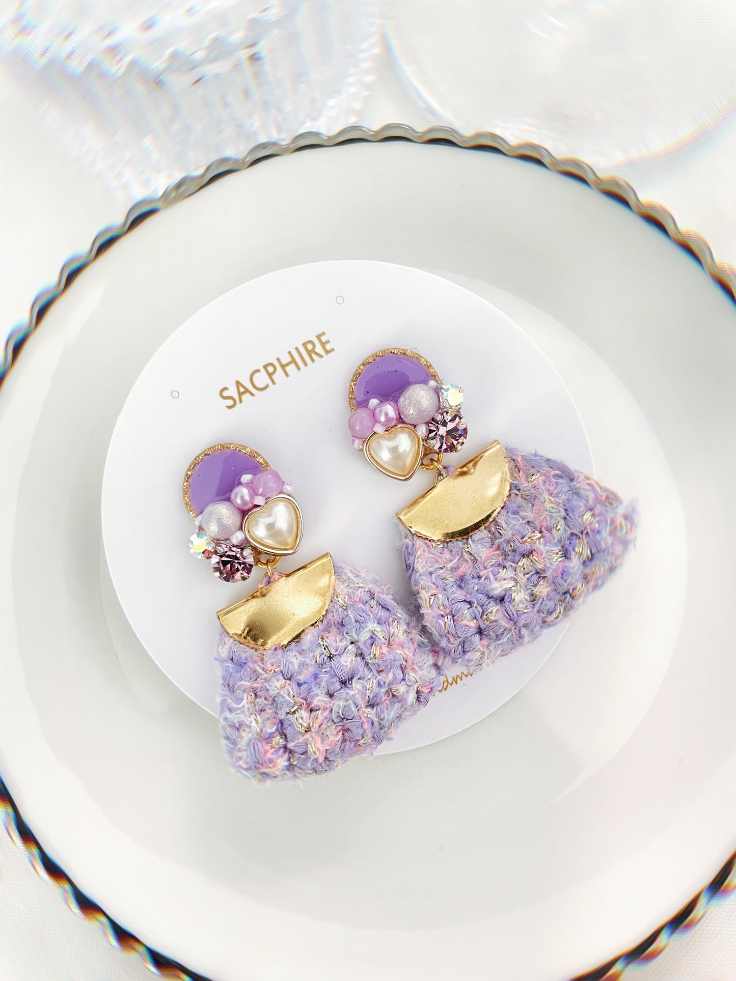 Purple Crochet Earrings
