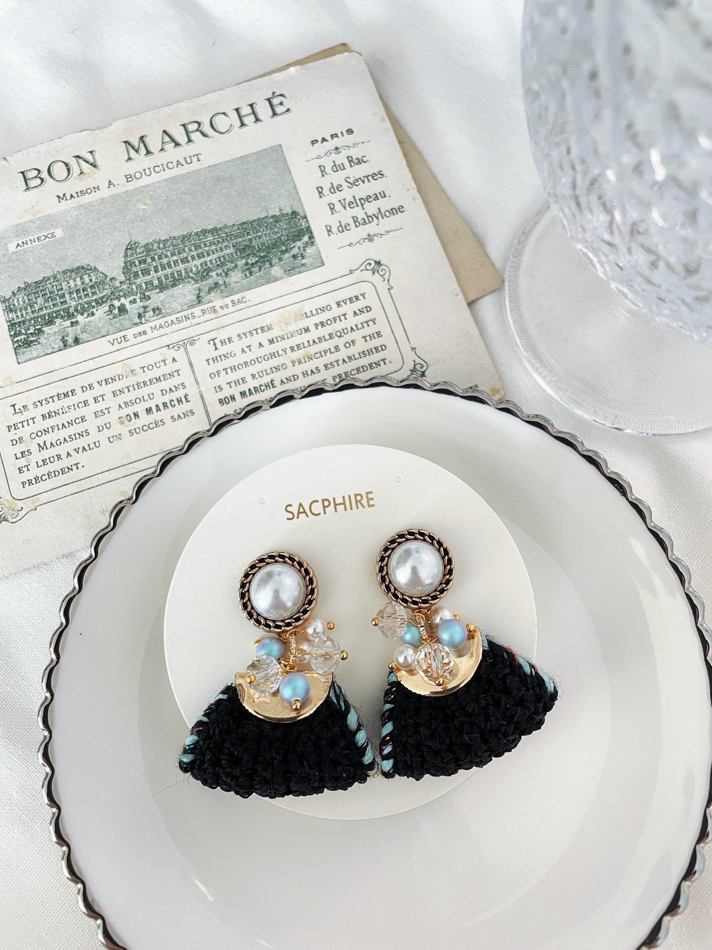 Crochet Button Earrings