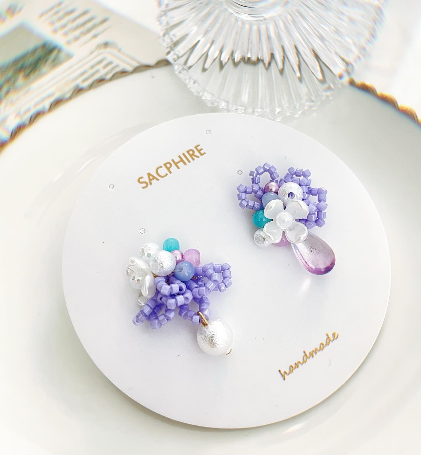 Purple Floral Earrings