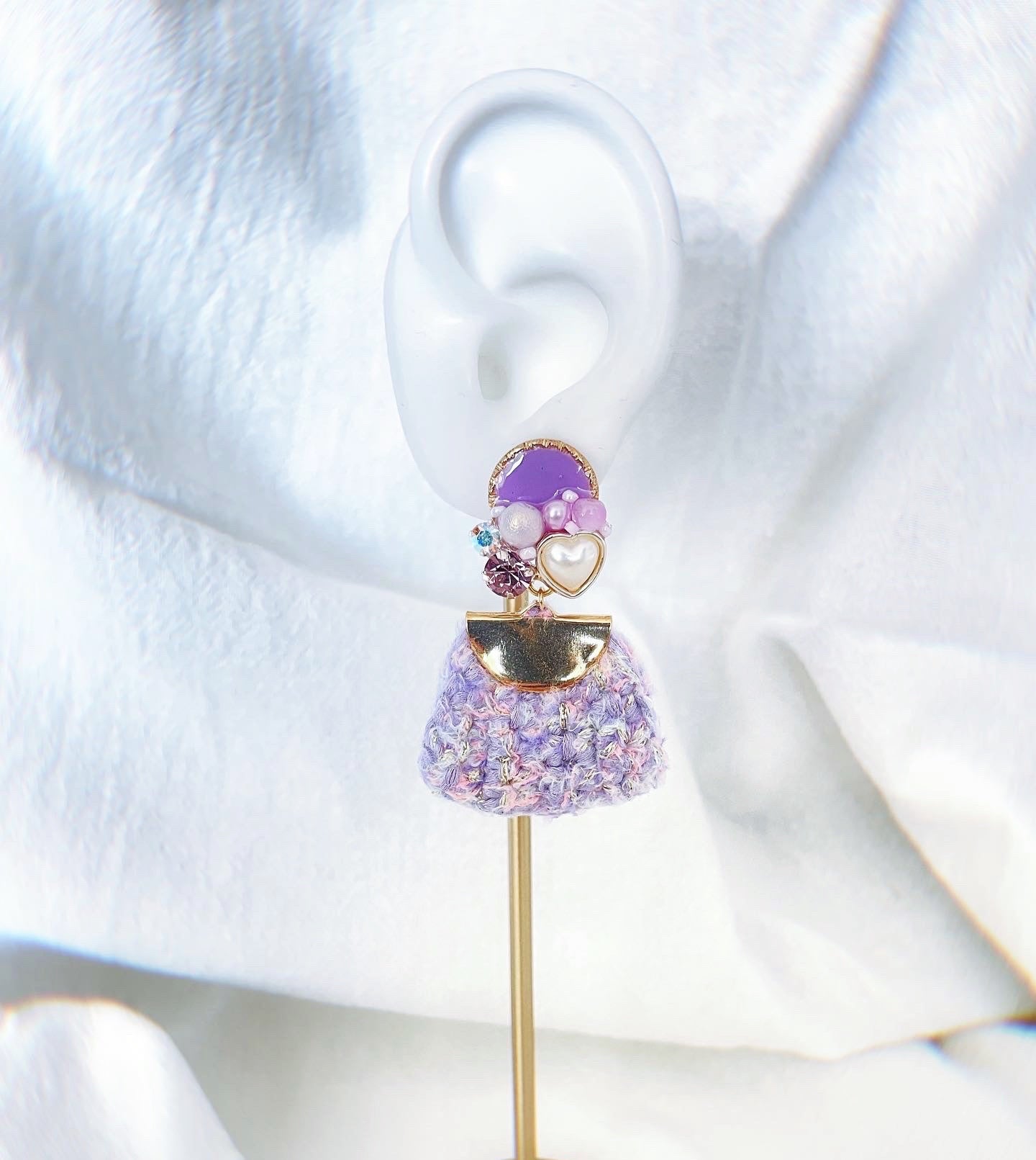 Purple Crochet Earrings