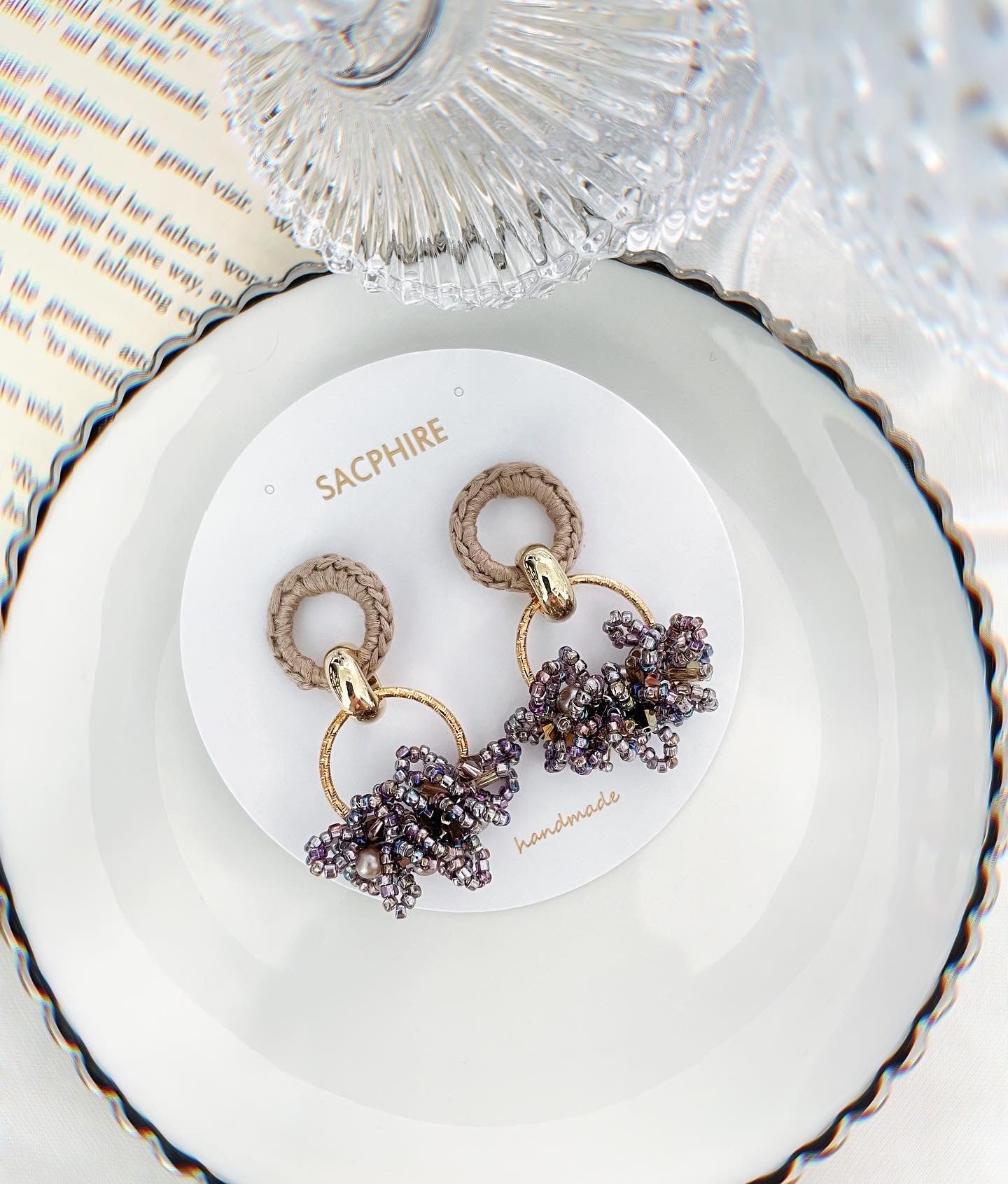 Crochet & Embellished Hoop Earrings