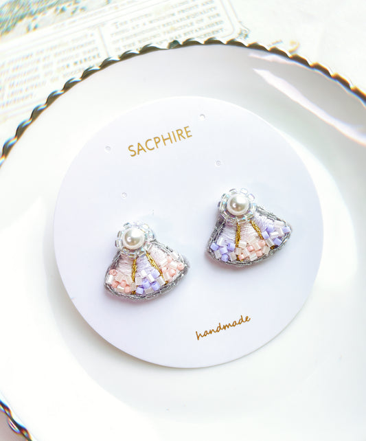 Seashell Embroidery Earrings