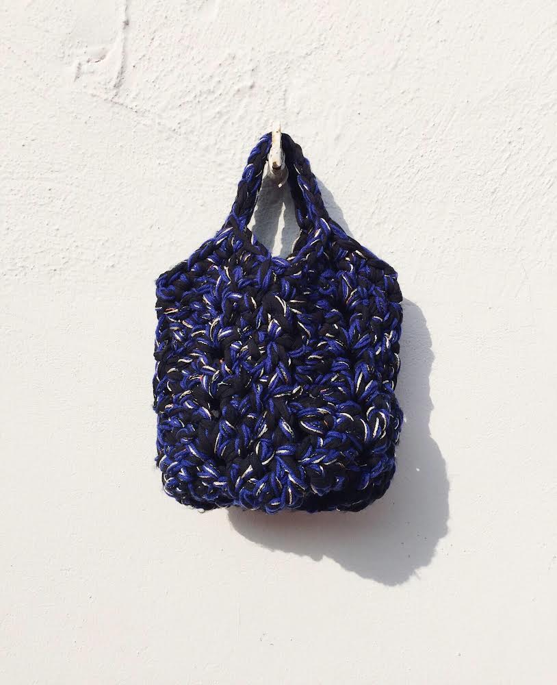 Sacphire Coloured Top Handle Crochet Bag