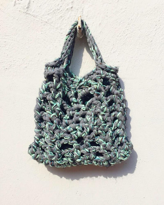 Mint Green Crochet Tote Bag