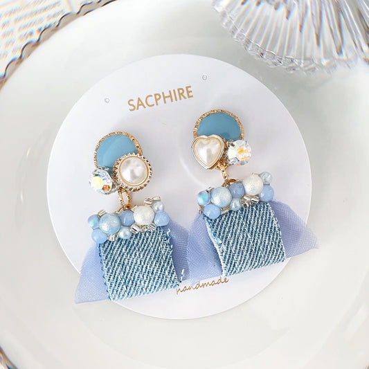 Blue Denim Earrings