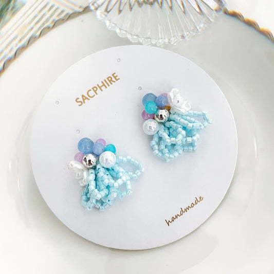 Light Blue Embellished Earrings