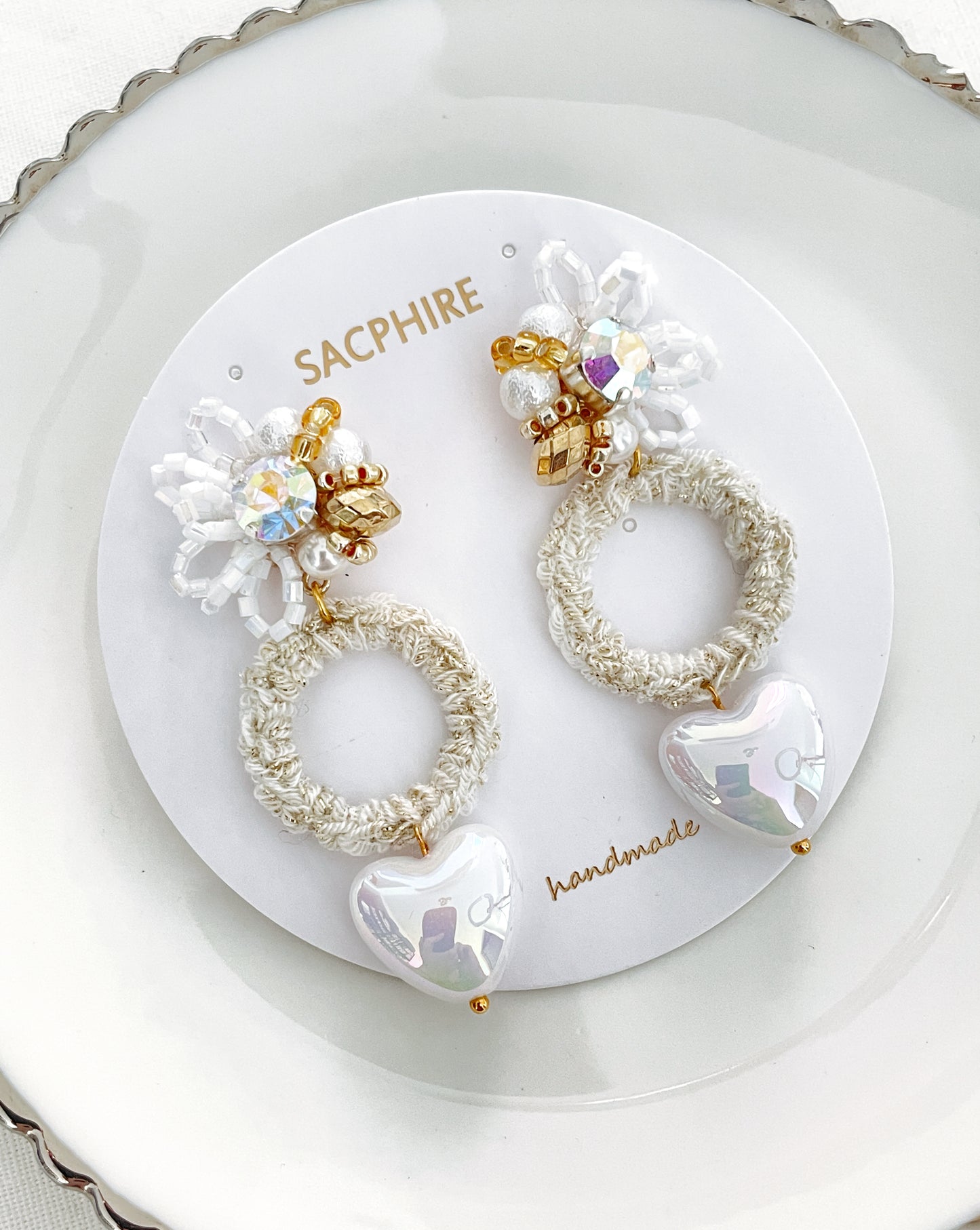 Romantic Hoop & Heart Shape Earrings