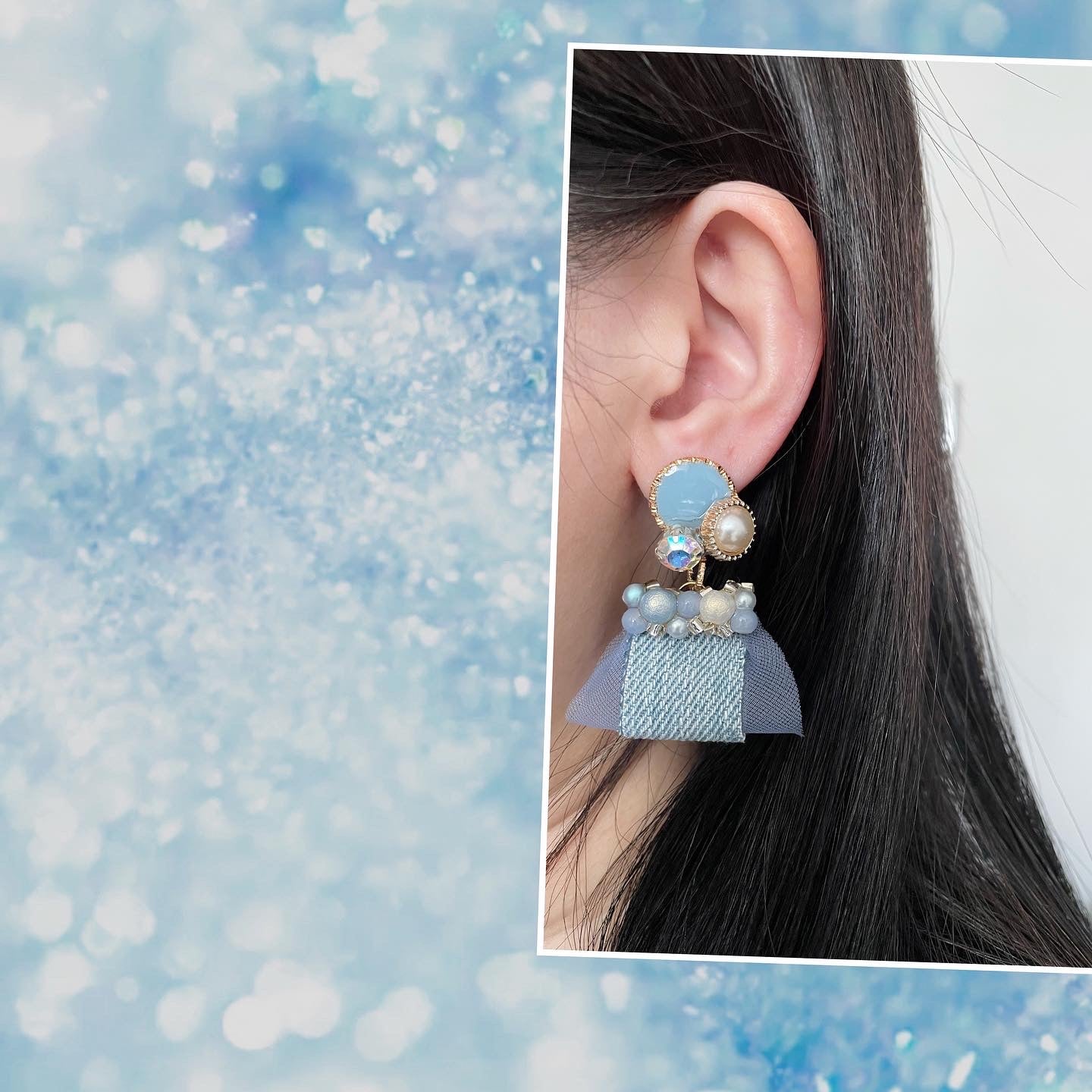 Blue Denim Earrings